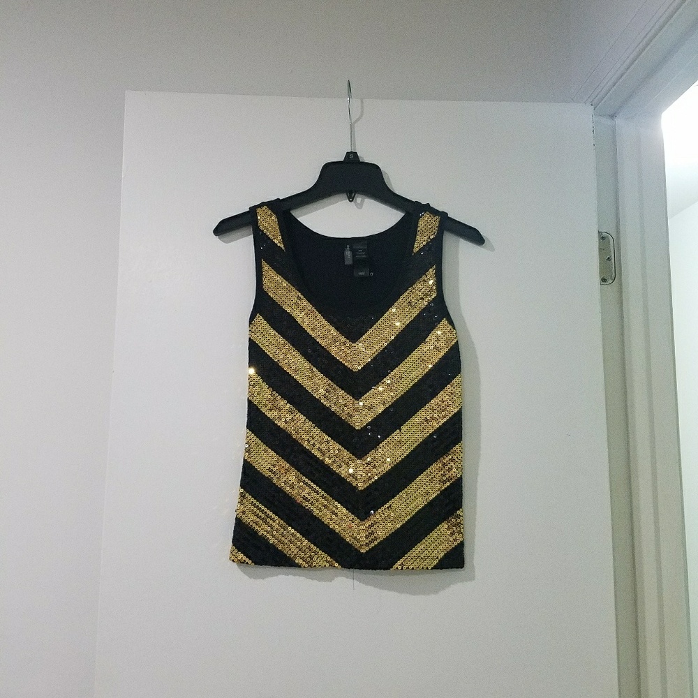 Sequin Black & Gold Tank